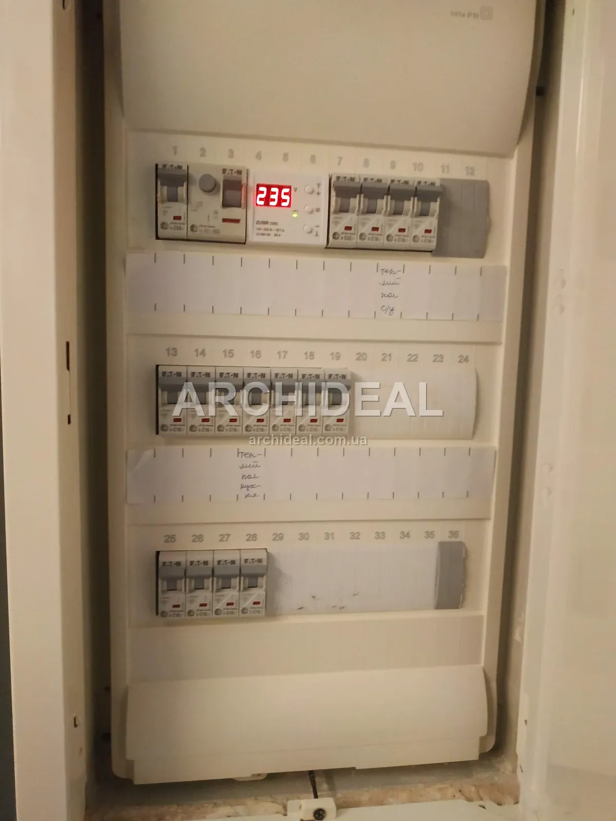 Модульні автомати Eaton і реле з дисплеєм у ніші